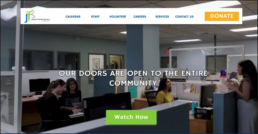Nonprofit website that services a community. Jewish Family Service of Orange County a case study.